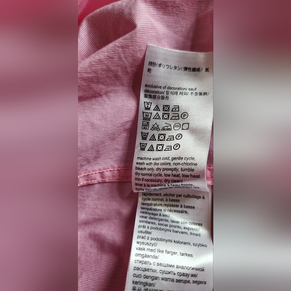 Calvin Klein Pink Stripe Button Stretch Cotton Shirt Slim Fit XL Long Sleeve - Picture 7 of 12